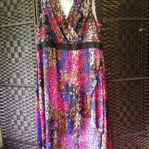 Dress animal print hi low